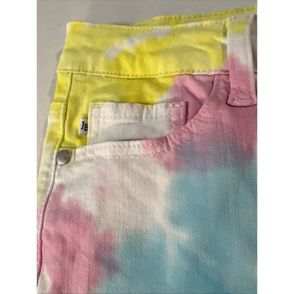 JUDY BLUE Stretch Denim Shorts Pastel Tie Dye Cut Off Raw Hem Women's SZ MED - Picture 10 of 16